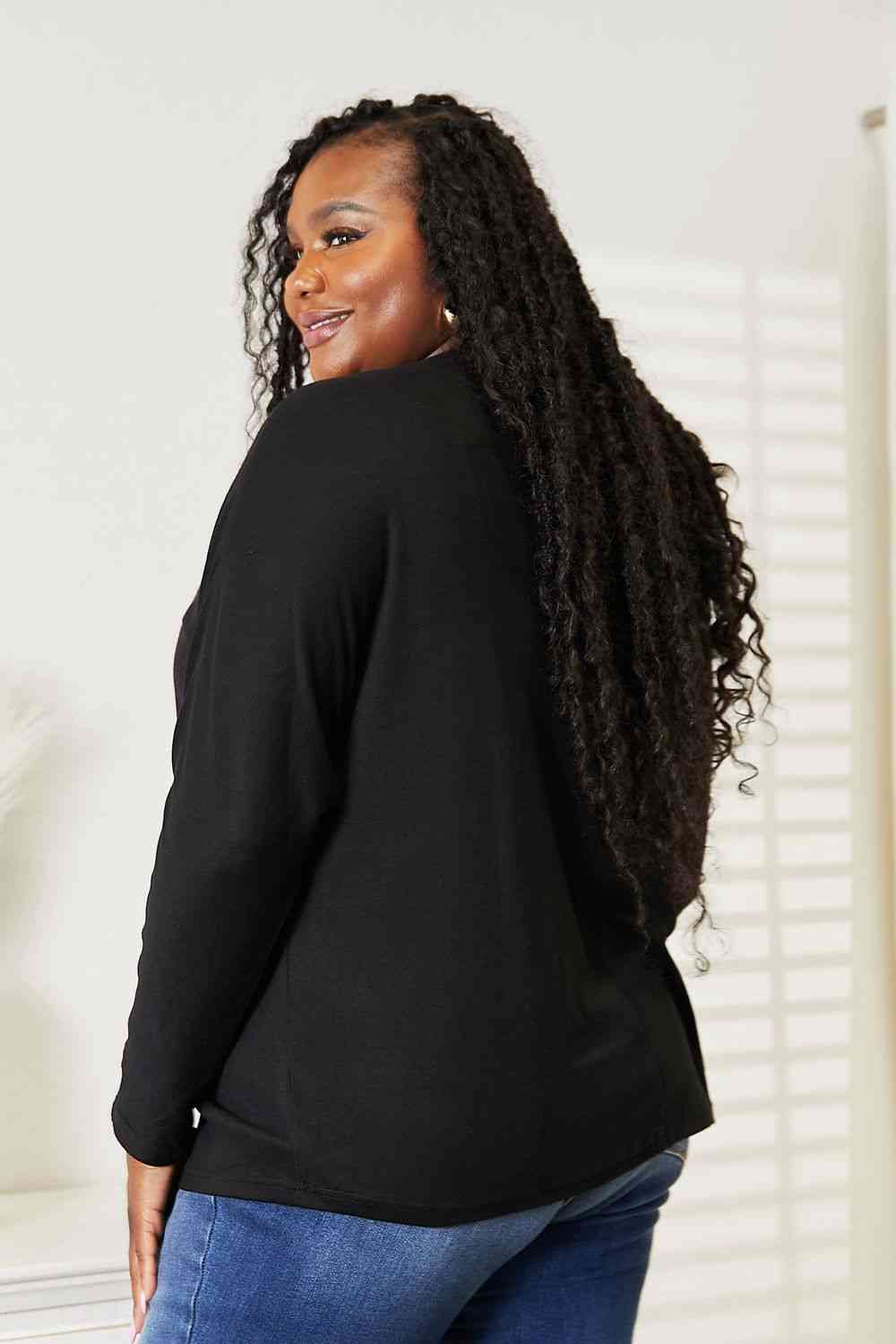  Seam Detail Round Neck Long Sleeve Top Trendsi
