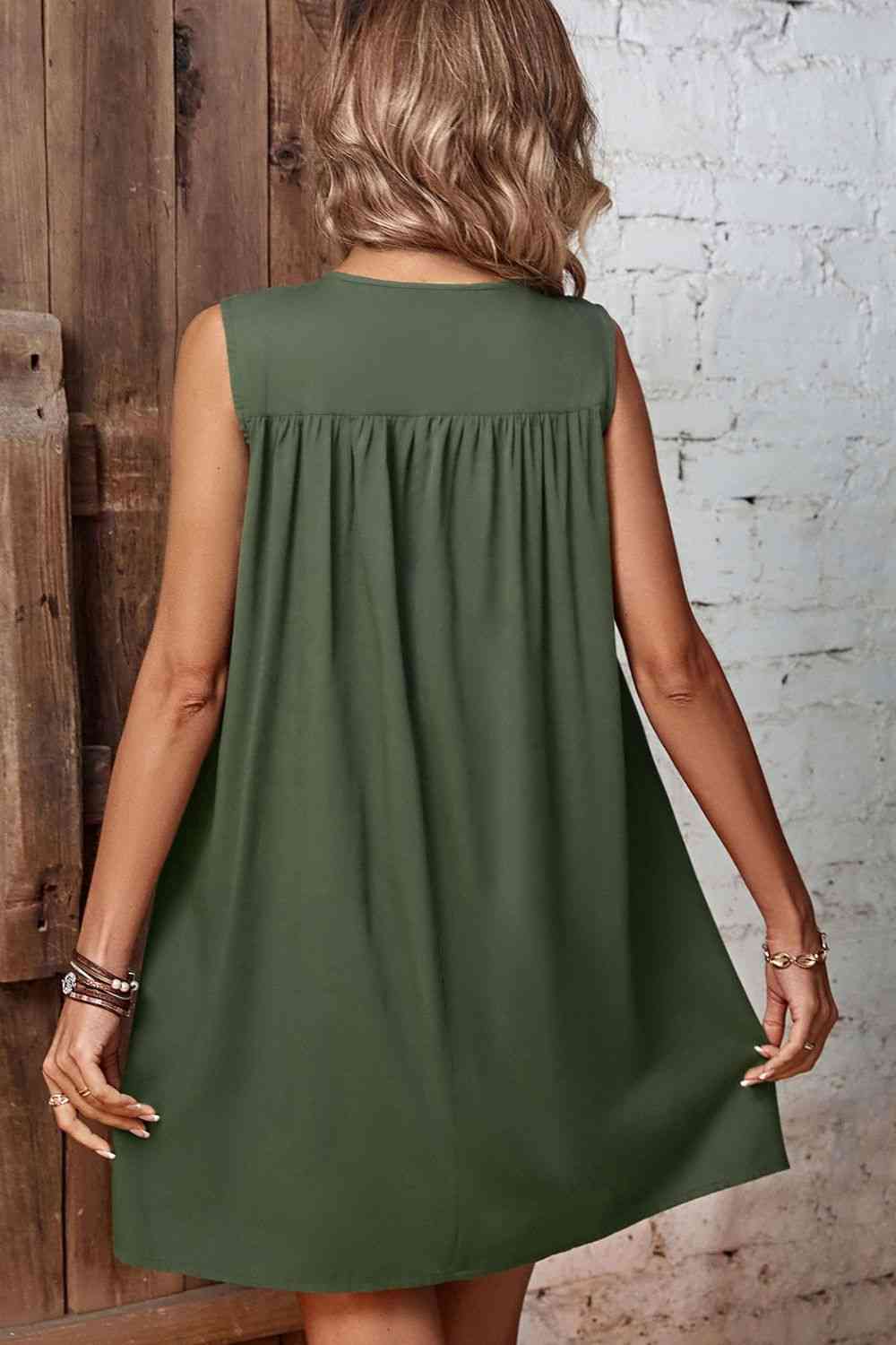 Tied Crochet Detail Cutout Dress -BazaarBey - www.shopbazaarbey.com