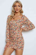 Floral Long-Sleeve Bodycon Dress -BazaarBey - www.shopbazaarbey.com