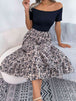 Printed Off-Shoulder Ruffle Hem Dress -BazaarBey - www.shopbazaarbey.com