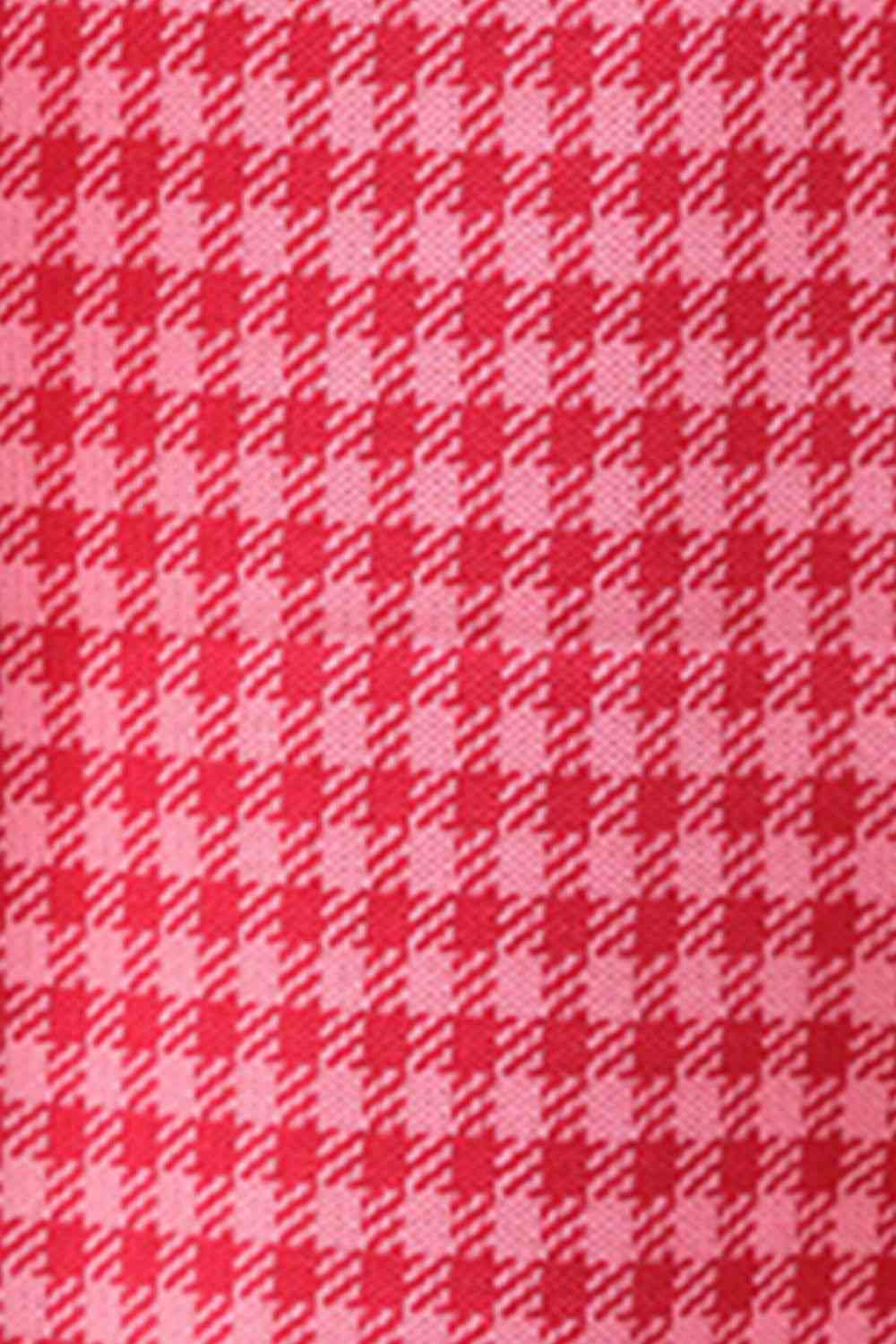 Plaid Round Neck Sleeveless Knit Top Trendsi