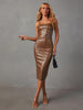 PU Slit Midi Dress Bazaarbey