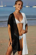 BazaarBey Two-Tone Side Slit Open Front Cover Up 