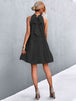 Tie Back Mock Neck Tiered Dress -BazaarBey - www.shopbazaarbey.com
