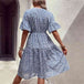 Floral Flounce Sleeve V-Neck Dress -BazaarBey - www.shopbazaarbey.com