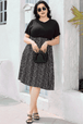 Round Neck Short Sleeve Printed Dress -BazaarBey - www.shopbazaarbey.com