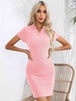  Short Sleeve Bodycon Dress -BazaarBey - www.shopbazaarbey.com