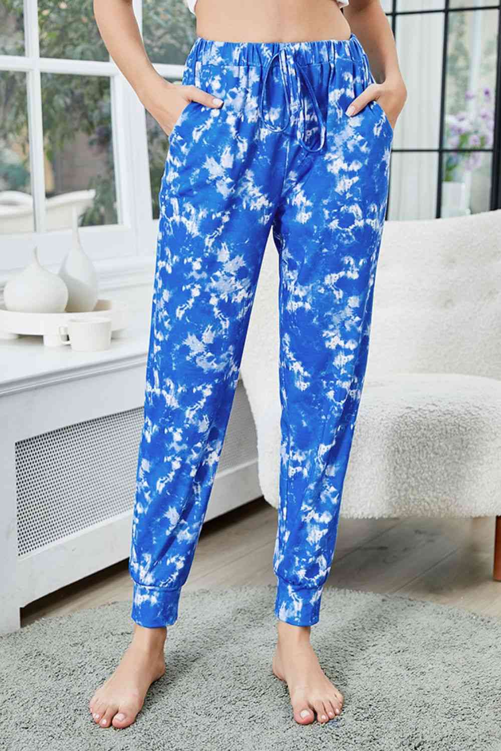 Tie-Dye Drawstring Waist Joggers with Pockets Bazaarbey