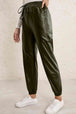 Elastic Waist PU Leather Joggers Bazaarbey
