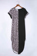 Leopard Color Block Split Dress -BazaarBey - www.shopbazaarbey.com