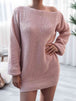 Rib-Knit Mini Sweater Dress Bazaarbey