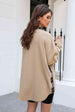 Plaid Button Down Collared Jacket Trendsi