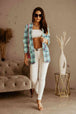 Plaid  Blazer Trendsi
