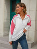 Two-Tone Collared Neck Dropped Shoulder Knit Top Trendsi