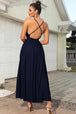 Sleeveless Plunge Neck Slit Maxi Dress Bazaarbey