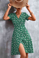 Floral  Neck Flutter Sleeve Dress -BazaarBey - www.shopbazaarbey.com