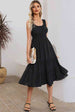 Smocked Waist Sleeveless Tiered Dress with Pockets -BazaarBey - www.shopbazaarbey.com