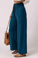 Drawstring Smocked Waist Wide Leg Pants Bazaarbey