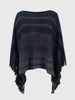 Striped Boat Neck Poncho with Fringes Bazaarbey