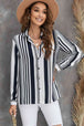 Striped Button-Down Long Sleeve Shirt Bazaarbey