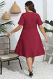 Plus Size Round Neck  Dress -BazaarBey - www.shopbazaarbey.com