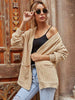 BazaarBey Ribbed Open Front Long Sleeve Cardigan with Pockets Bazaarbey