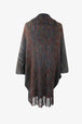 Multicolored Fringe Trim Poncho Bazaarbey