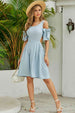 Cutout Tied Cold-Shoulder Dress -BazaarBey - www.shopbazaarbey.com
