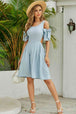 Cutout Tied Cold-Shoulder Dress -BazaarBey - www.shopbazaarbey.com