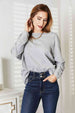  Seam Detail Round Neck Long Sleeve Top Trendsi