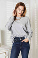  Seam Detail Round Neck Long Sleeve Top Trendsi