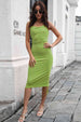 Drawstring Spaghetti Strap Bodycon Dress -BazaarBey - www.shopbazaarbey.com