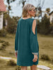 V-Neck Cutout Sleeve Mini Dress -BazaarBey - www.shopbazaarbey.com