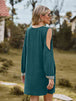 V-Neck Cutout Sleeve Mini Dress -BazaarBey - www.shopbazaarbey.com