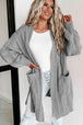 Cable-Knit Dropped Shoulder Cardigan Bazaarbey