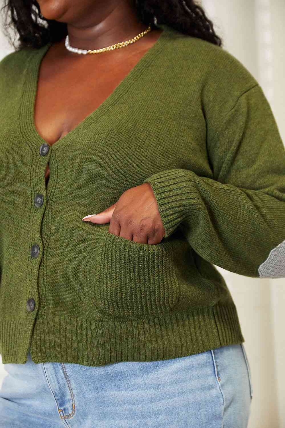   Long Sleeve V Neck Button Down Cardigan Trendsi