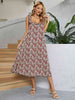 Printed Ruffled Sleeveless Midi Dress -BazaarBey - www.shopbazaarbey.com