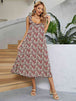 Printed Ruffled Sleeveless Midi Dress -BazaarBey - www.shopbazaarbey.com