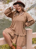 Plus Size Dot Flounce Sleeve Mini Dress -BazaarBey - www.shopbazaarbey.com