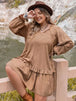 Plus Size Dot Flounce Sleeve Mini Dress -BazaarBey - www.shopbazaarbey.com