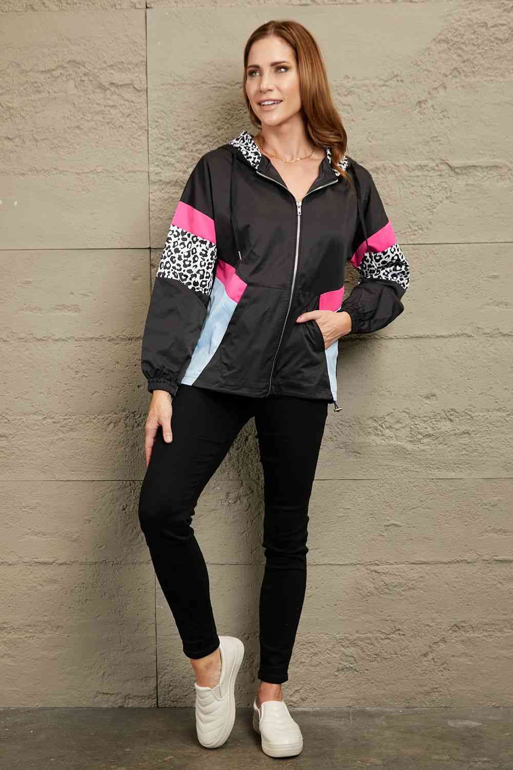    Zip-Up Hooded Jacket Trendsi