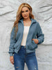 Zip Up Collared Neck Long Sleeve Jacket Trendsi