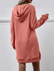 Slit Long Sleeve Hooded Dress with Pocket -BazaarBey - www.shopbazaarbey.com