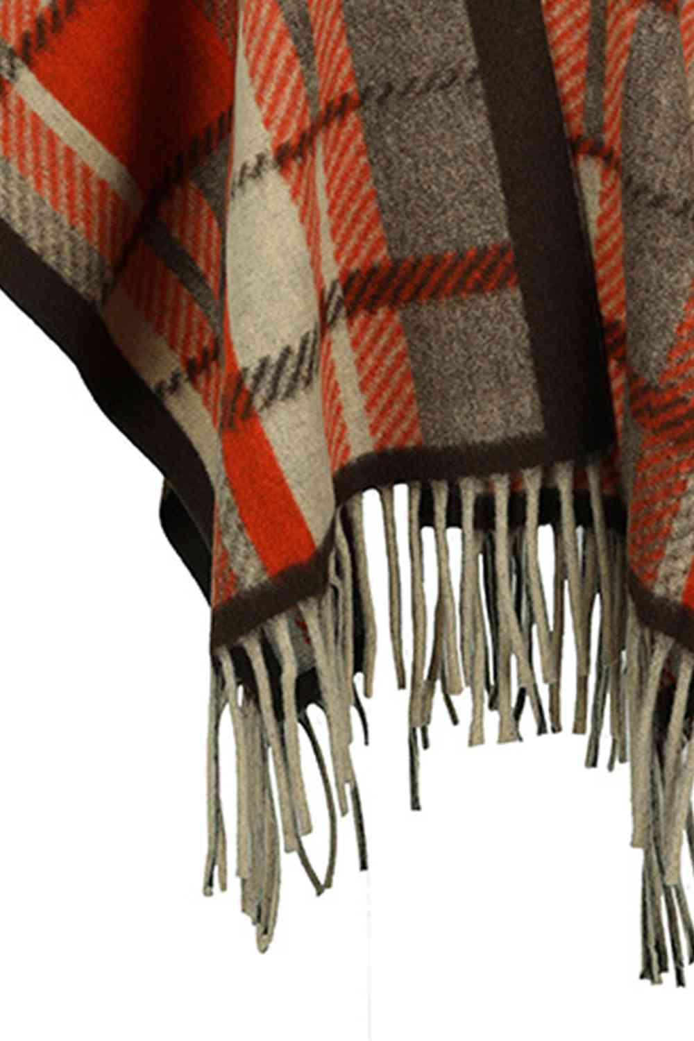Cloak Sleeve Fringe Detail Poncho Bazaarbey