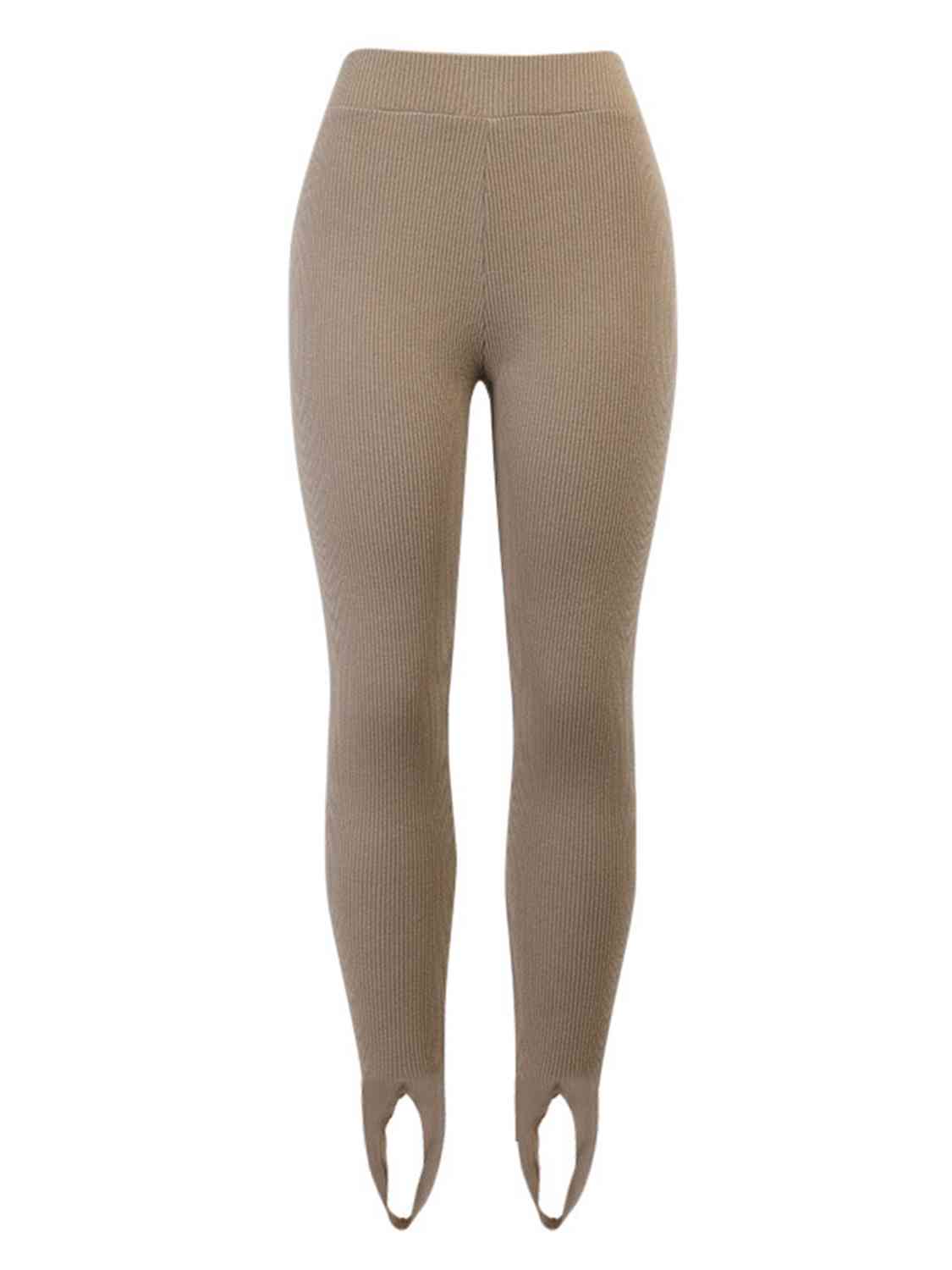 Ribbed Mid Waist Leggings Bazaarbey