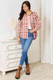  Plaid Collared Neck Long Sleeve Button-Up Shirt Bazaarbey