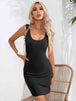 Scoop Neck Sleeveless Bodycon Dress Bazaarbey