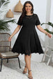 Plus Size Round Neck  Dress -BazaarBey - www.shopbazaarbey.com