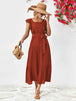 Tie Belt Ruffled Tiered Dress -BazaarBey - www.shopbazaarbey.com