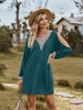 V-Neck Cutout Sleeve Mini Dress -BazaarBey - www.shopbazaarbey.com